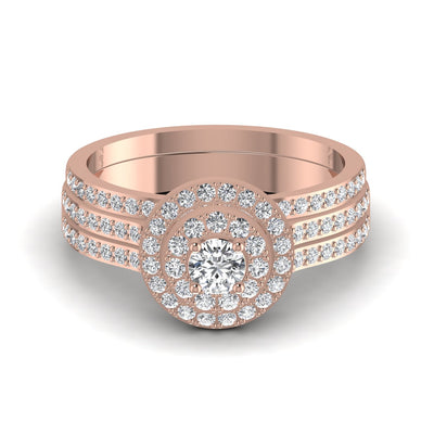 Lab Diamond Bridal Engagement Ring Set