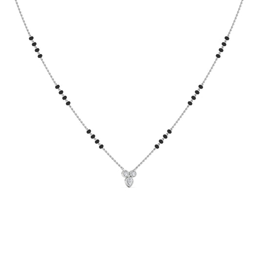 Silver Three Stone Mangalsutra