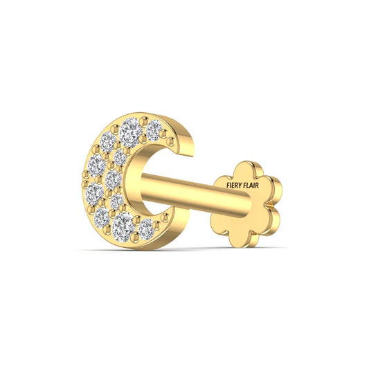 Bright Moon 0.078CT Diamond Nose Pin