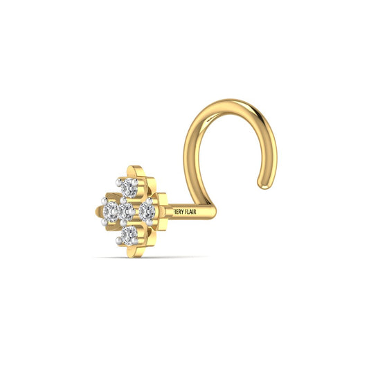 0.035CT Floret Design Diamond Nose Pin