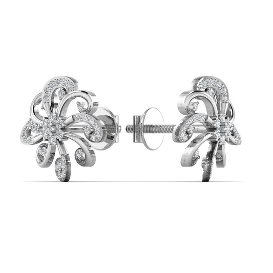 Silver Swirls Stud Earrings