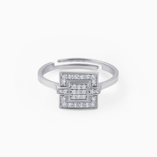 Square Shaped Silver Ring