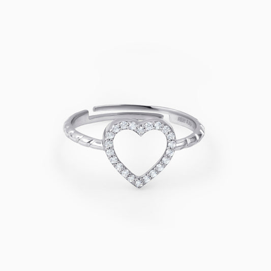 Stylish Heart Silver Ring