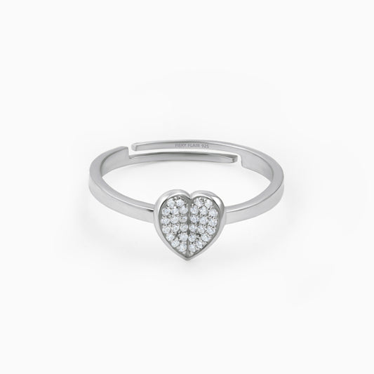 Elegant Heart Shape Silver Ring