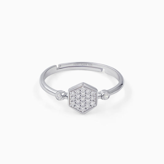 Hexagonal Silver Ring