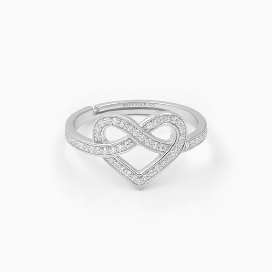 Infinite Heart Shape Silver Ring