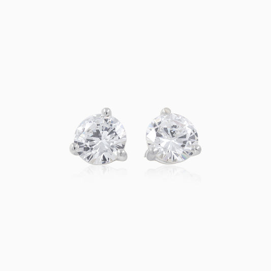 Solitaire Silver Stud Earring