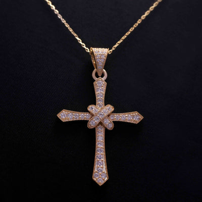 Holy Cross Diamond Pendant Necklace