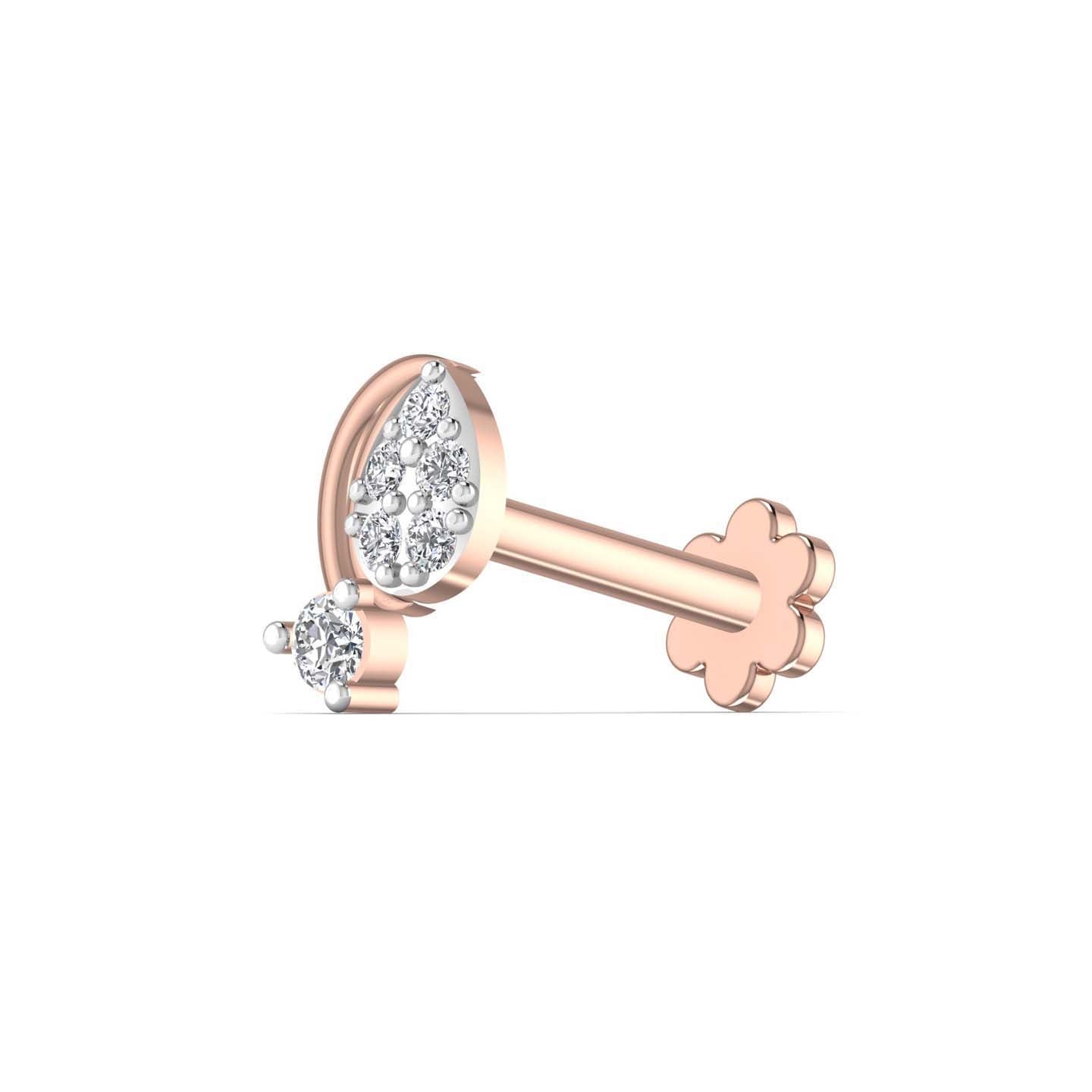 Round Diamond Nose Pin