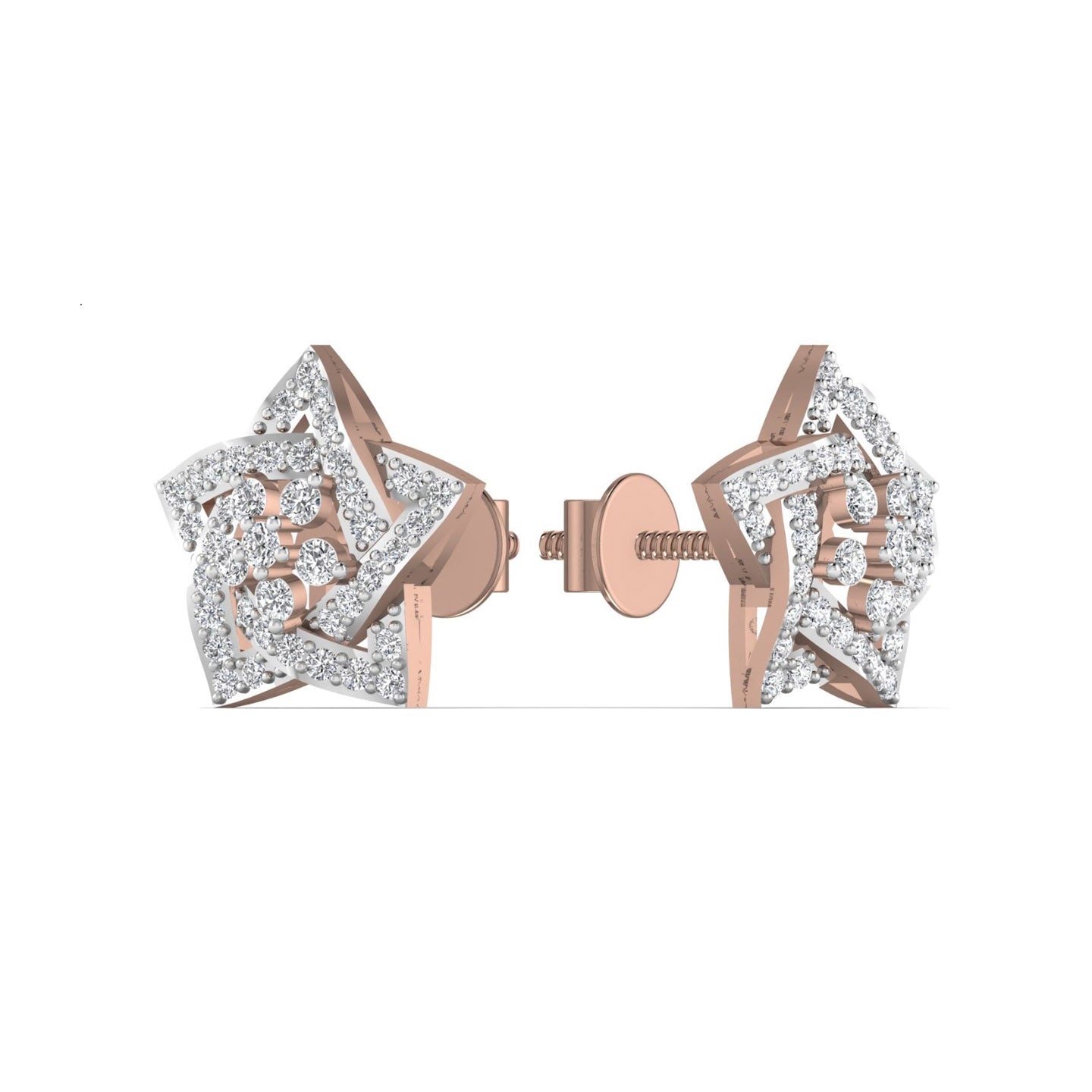 Gold Diamond Stud Earring