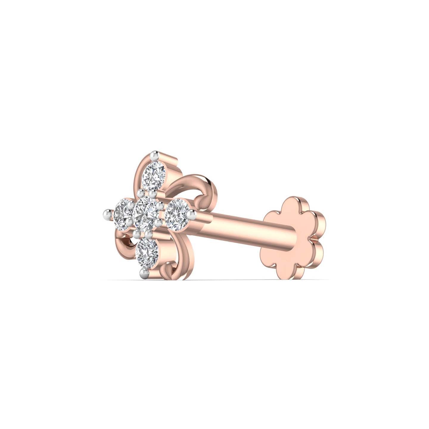 lab diamond nose pin