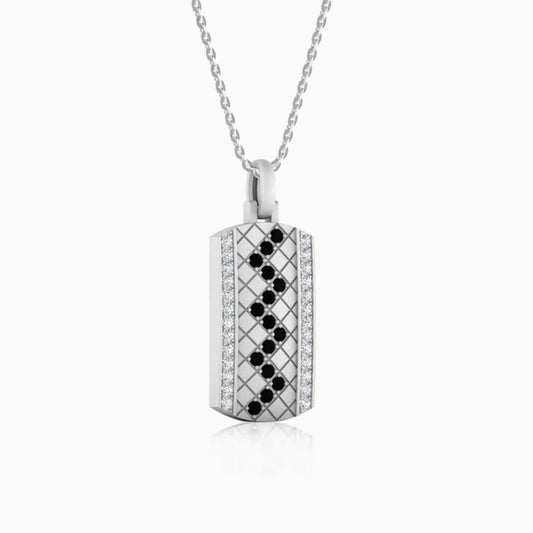 Sturdy Vertical Silver Pendant Necklace