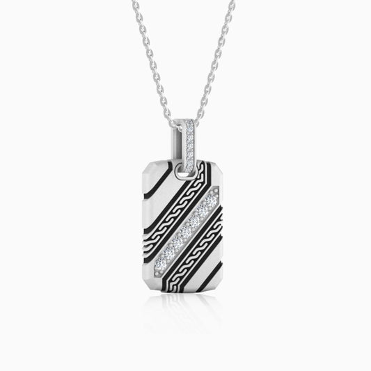 Classic Dog Tag Men's Silver Necklace