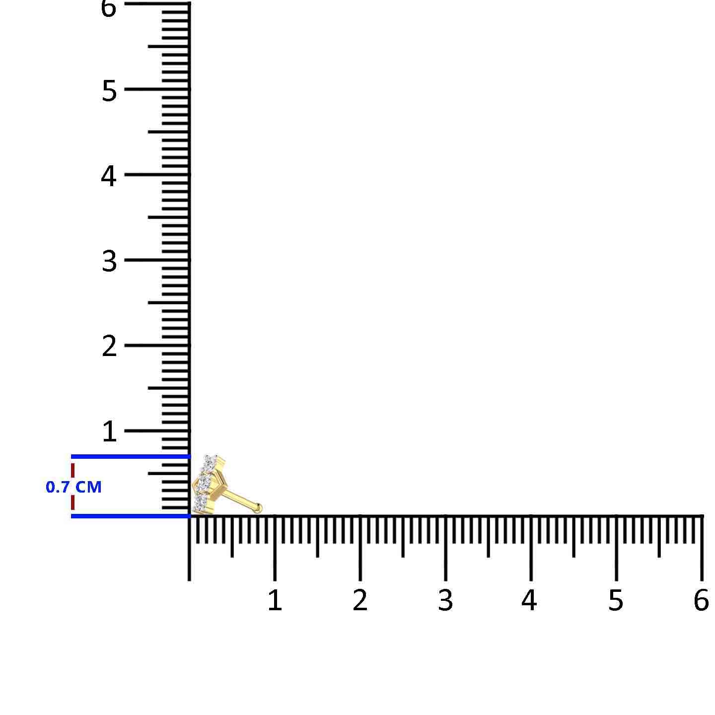 Three Stone Lab Diamond Nose Pin