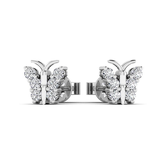 Butterfly Design Silver Stud Earring