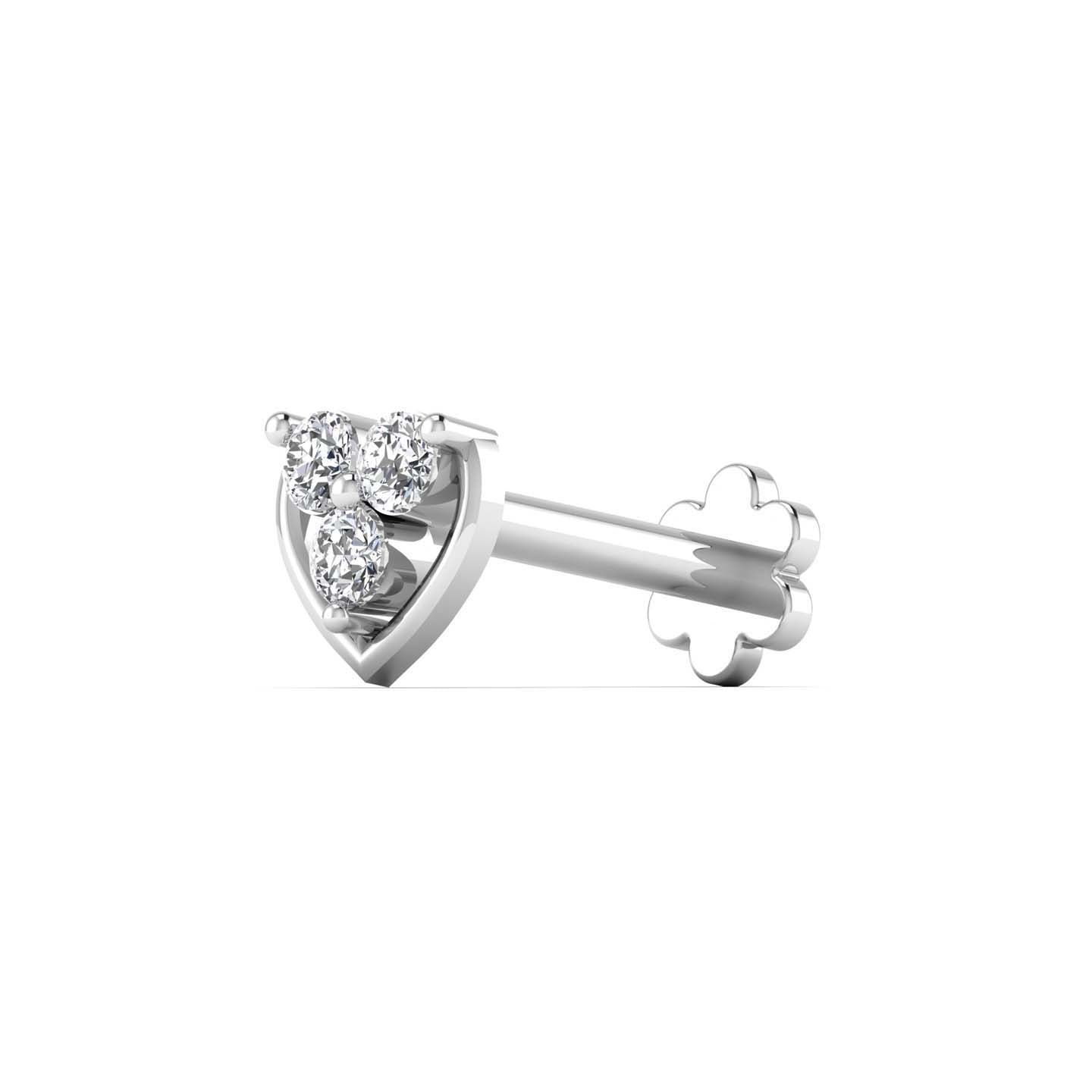 Three Stone Diamond Nose Pin