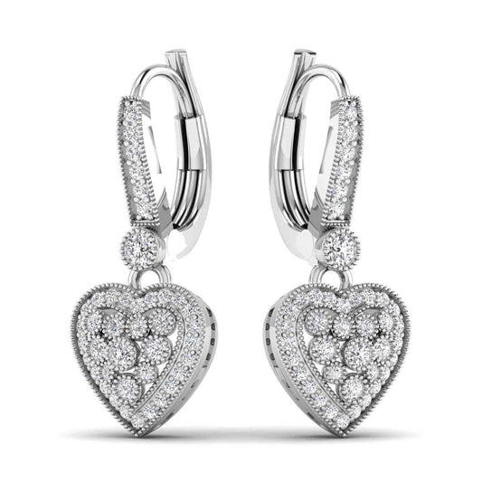 Embrace Silver Heart Drop Earrings