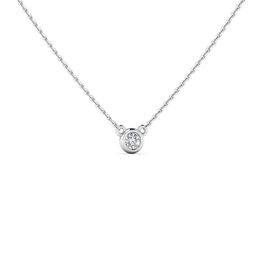 Ethereal Solitaire Silver Pendant Necklace