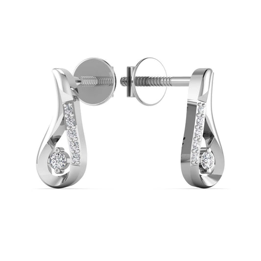 Pear Drop Design Silver Stud Earring