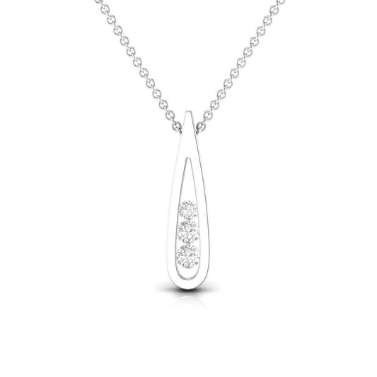 Sleek Silver Droplet Pendant Necklace
