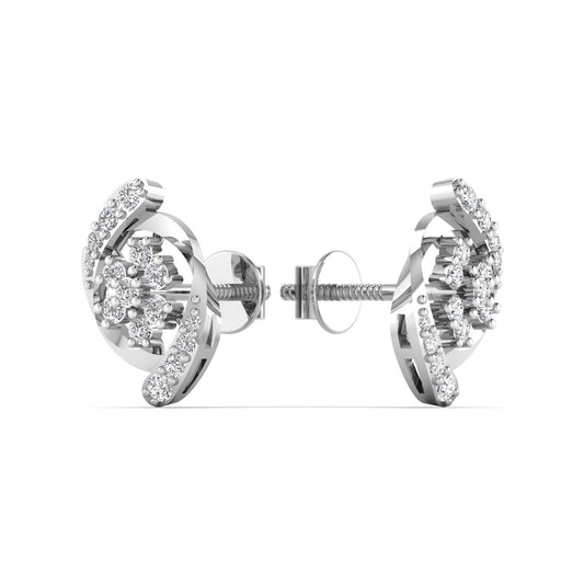 Stellar Floral Silver Stud Earrings