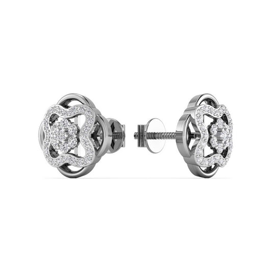 Dual Layer Silver Stud Earring