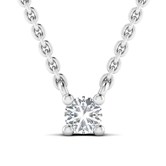 Starry Solitaire Silver Pendant Necklace