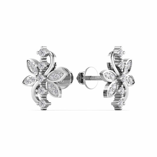 Silver Floral Opulence Stud Earrings