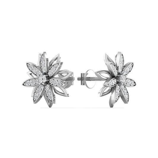 Floral Design 925 Silver Stud Earring