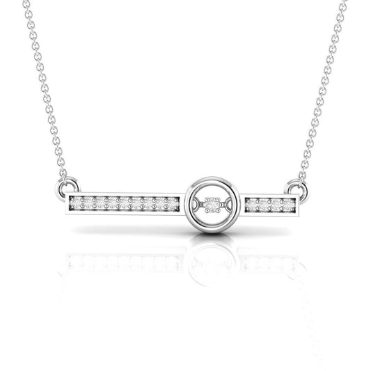 Distinctive Silver Bar Pendant Necklace