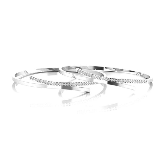 Twisted Serenity Sterling Silver Bangle