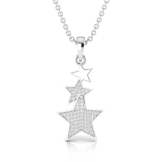 Fairy Stars Silver Pendant Necklace