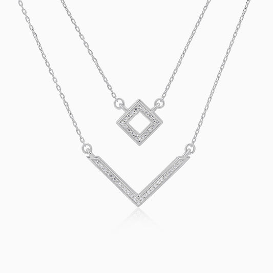 Two Layer Silver Necklace