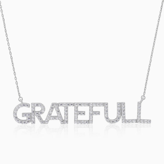 925 Silver 'GRATEFULL' Letter Pendant Necklace