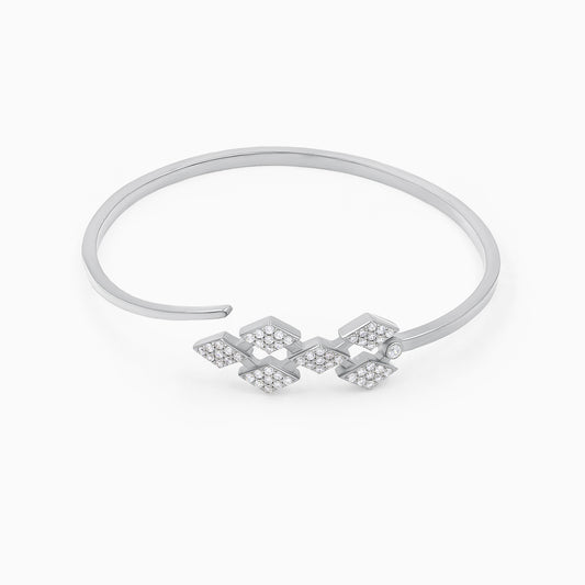 Flashy Silver Rhombic Open Bracelet