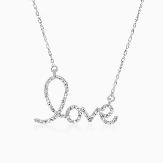 Love Silver Pendant Necklace