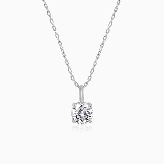 Solitaire 925 Silver Pendant Necklace