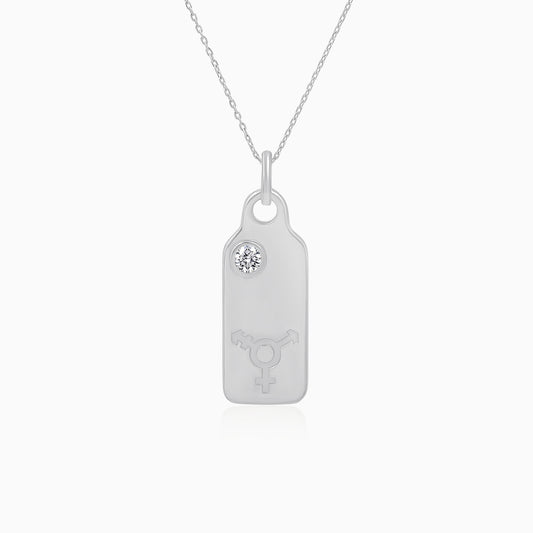 Edgy Fashionable Silver Pendant Necklace