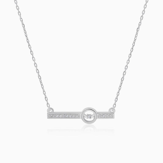 Distinctive Silver Bar Pendant Necklace