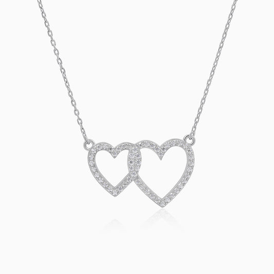 Heart Design Silver Station Necklace