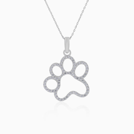 Paw Silver Pendant Necklace