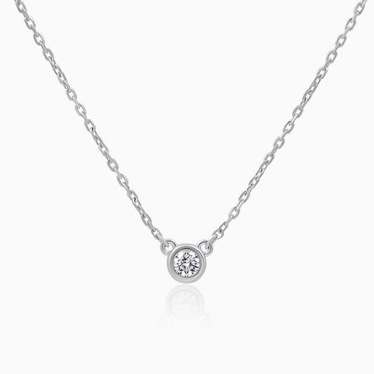 Ethereal Solitaire Silver Pendant Necklace