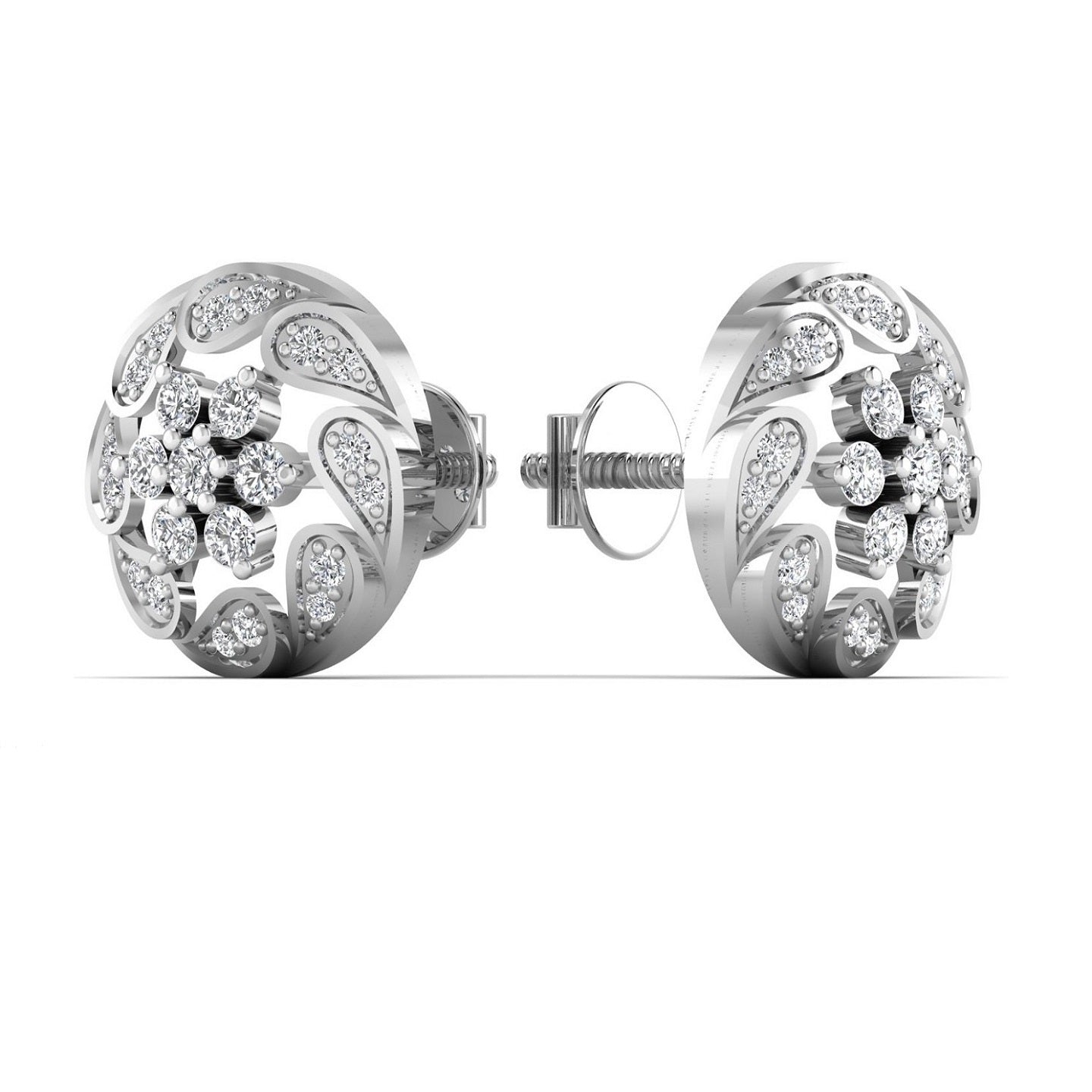 Round Design Silver Earring