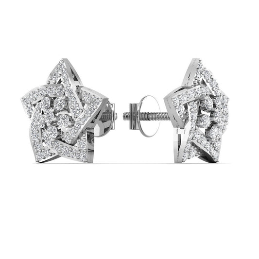 Elegaic Star Silver Stud Earring