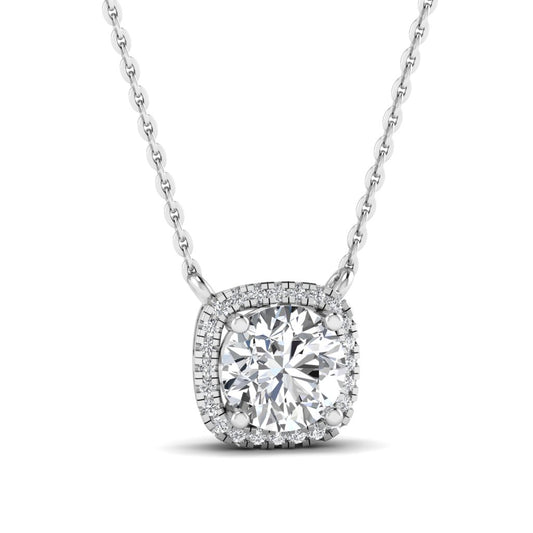 Silver Luminous Solitaire Pendant Necklace