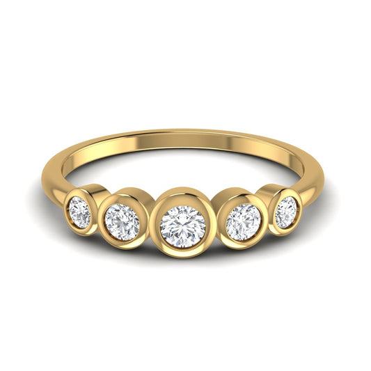 Sparkling Five Diamond Gold Ring