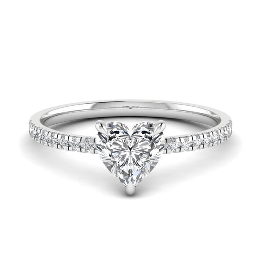 Heart Moissanite 1.50CT Silver Engagement Ring