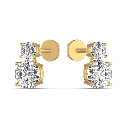 Solitaire 2.5CT Diamond Drop Earring