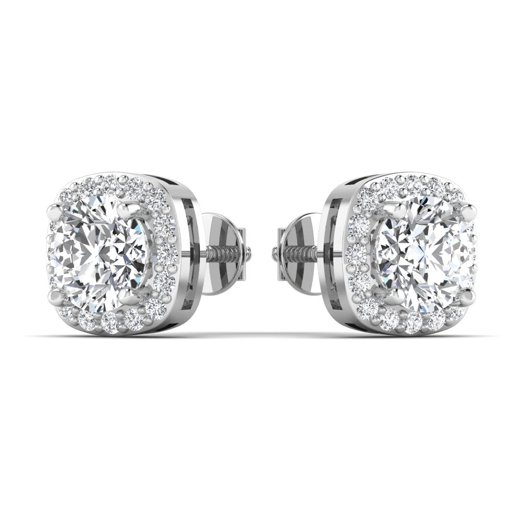 Silver Solitaire Stud Earrings