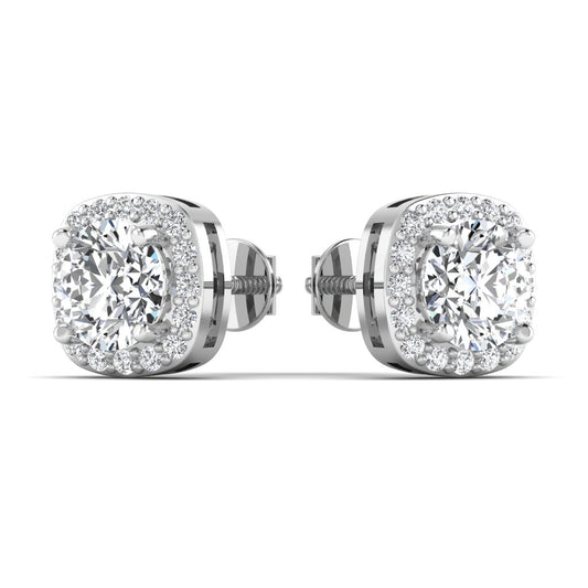 Silver Lustrous Solitaire Stud Earring